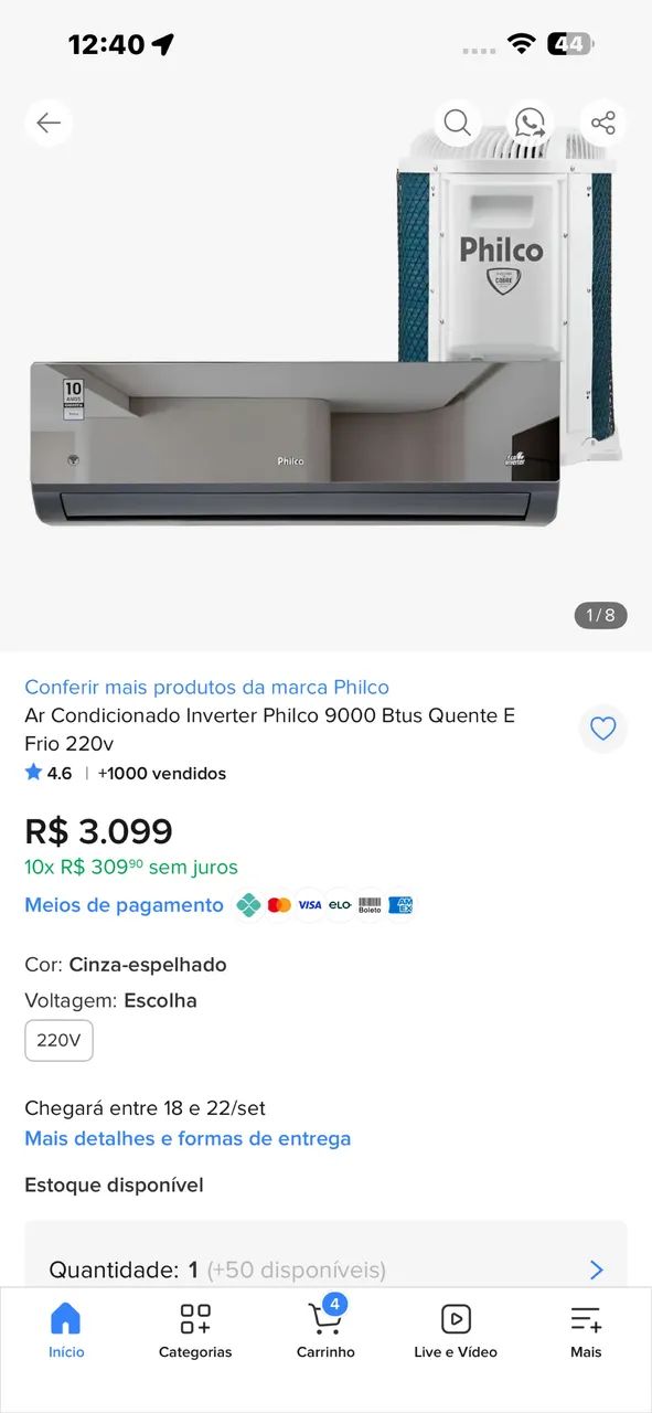 Ar condicionado 9mil BTUs - Foto 2