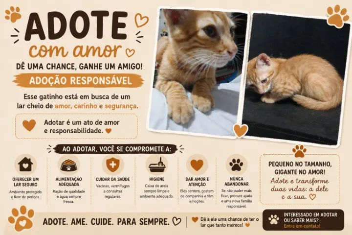 GATO - ADOÇÃO RESPONSÁVEL  - Foto 3