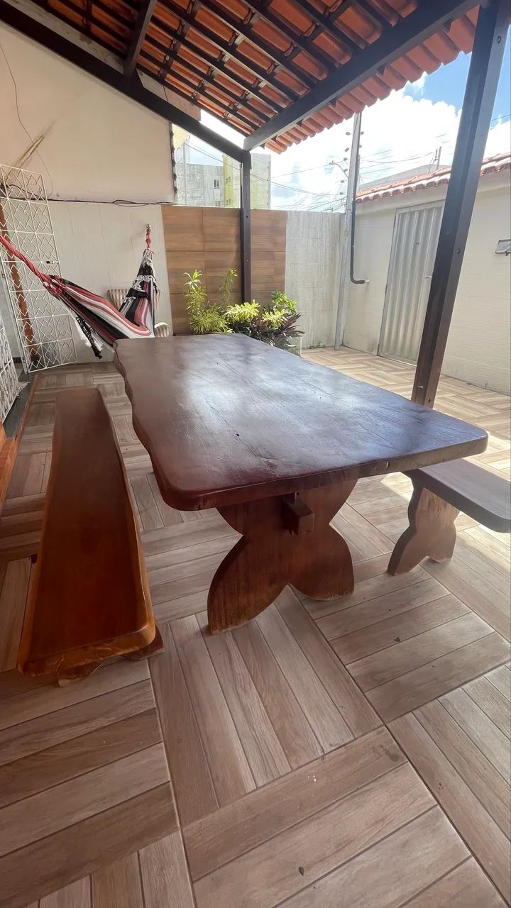 Mesa jaqueira de 2 metros com bancos  - Foto 2