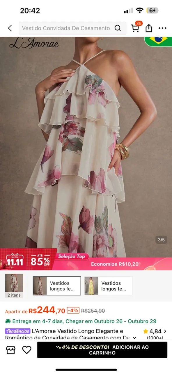 Vestido longo floral  - Foto 4