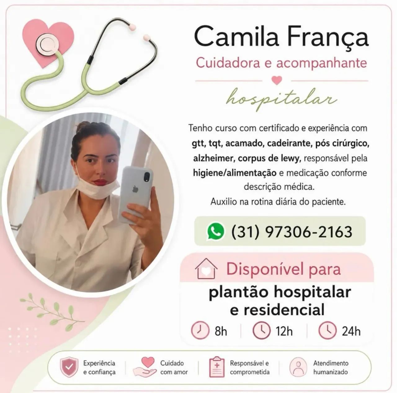Cuidadora e Acompanhante Hospitalar 