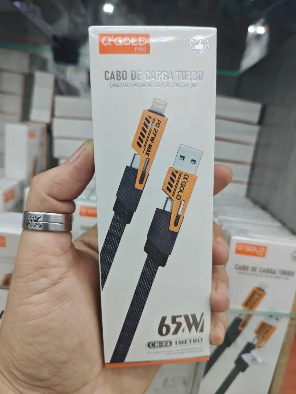 Cabo de Carga e Dados Turbo em Zinco - 65W