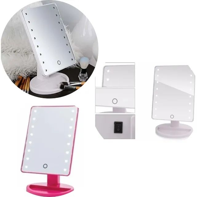 Espelho de Mesa P/ Maquiagem 16 Leds Portátil Touch _ BE26   - Foto 4