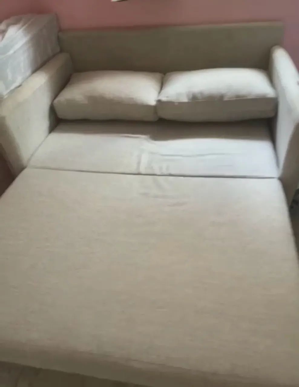 VENDO SOFÁ CAMA PURO LINHO CINZA 