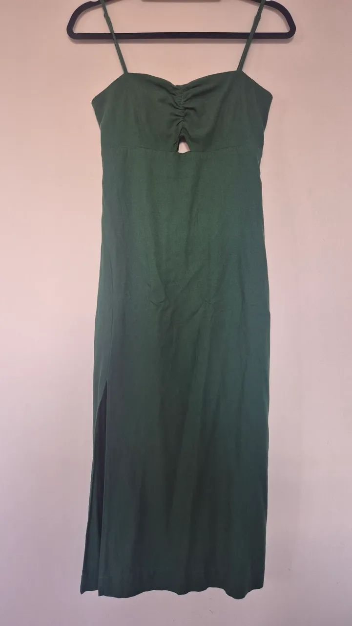 Vestido linho verde Youcom
