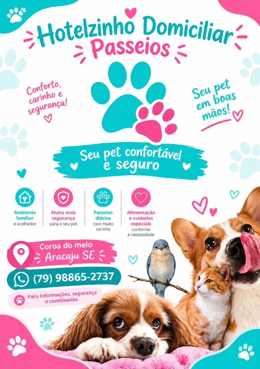 Pet sitter (hotelzinho domiciliar e passeios)