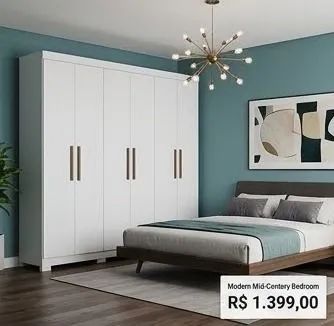 Guarda roupa andara branco 6 portas 1399,00  - Foto 3
