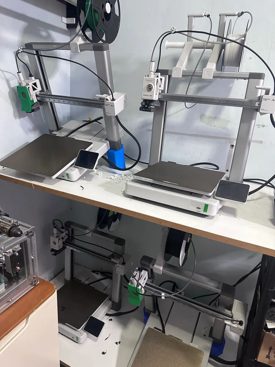 4 impressoras 3d funcionando