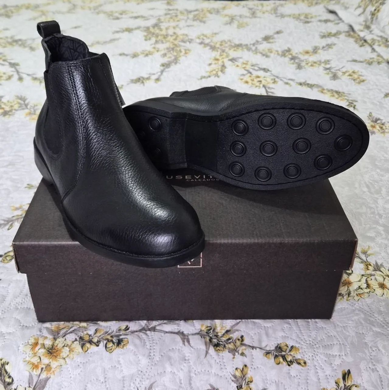 Bota Preta Couro Legítimo 40