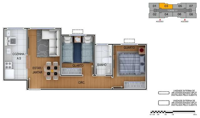 2 Dorms em Santo Andre A Partir R$ 220mil Entrada Facilitada em ate 60X - Foto 3