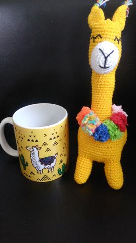 Caneca Lhama + Amigurumi