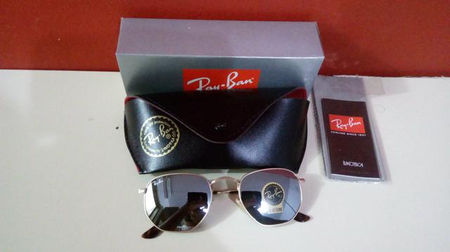 Óculos Ray Ban Hexagonal Espelhado Unissex Novo Frete grátis - Foto 2