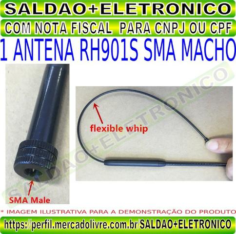 Antena rh901s sma macho adaptador conector sma macho dual band vhf uhf flexivel yaesu