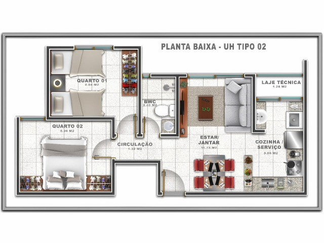 Apartamento no Planalto em Construção - 2 e 3/4 - Parque do Planalto - Foto 15