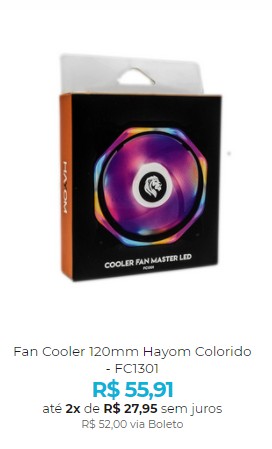 Fan Cooler RGB 120mm Com LED - Acessório para PC Gamer - Foto 2