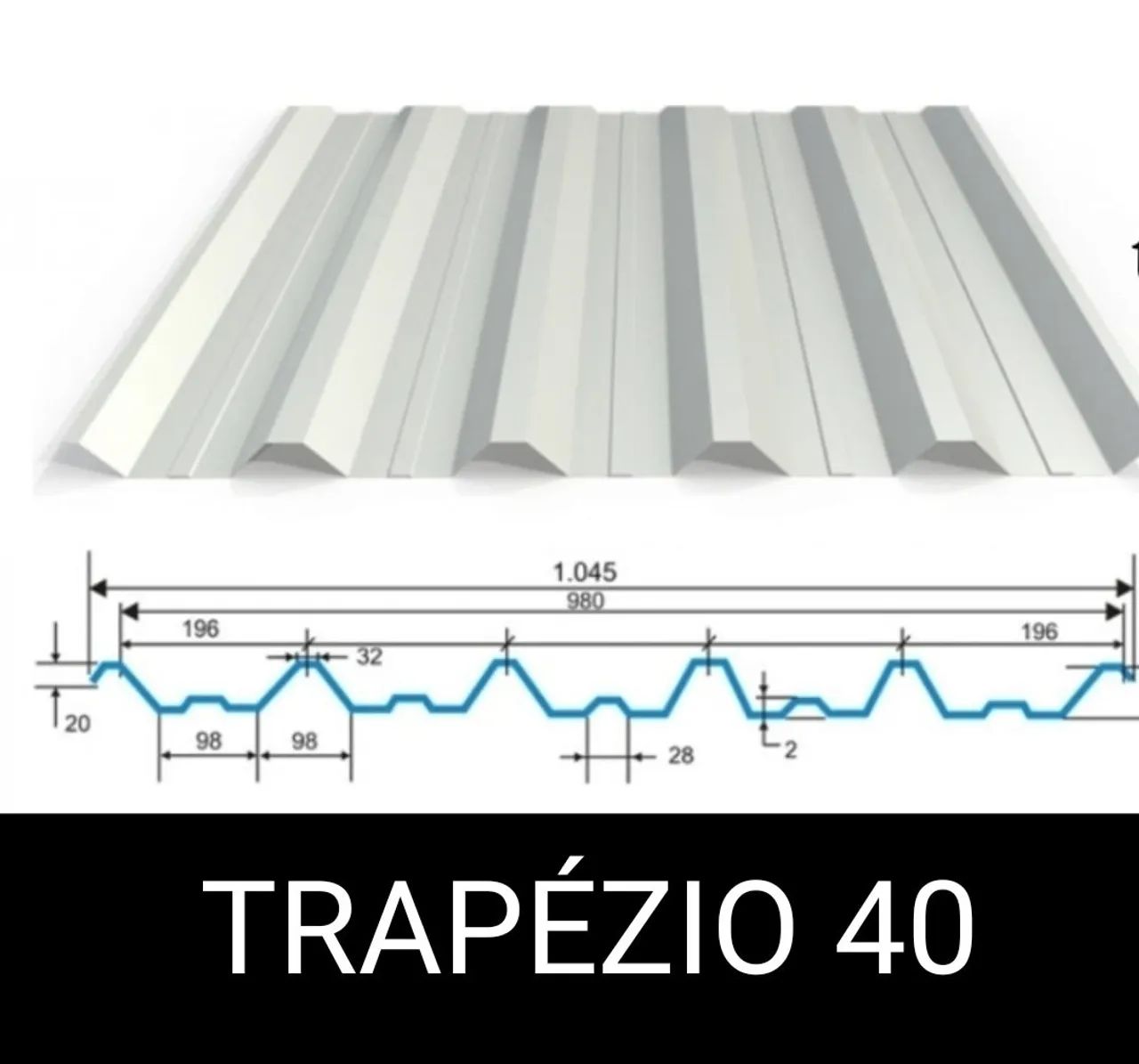 Telha metálica Trapezio Galvalume Galvanizada valor por metro - Foto 2