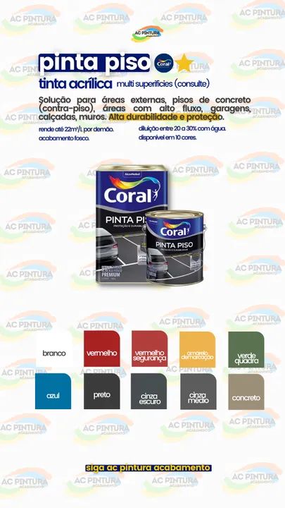 Tinta Pinta Piso Coral Premium 18L  - Foto 3