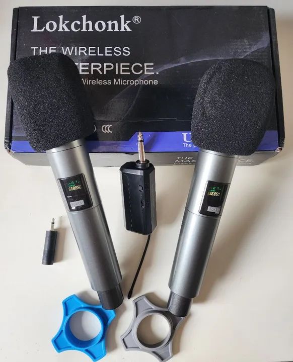 Microfone Sem Fio Duplo Lokchonk para Karaoke, Palestras e Mais!