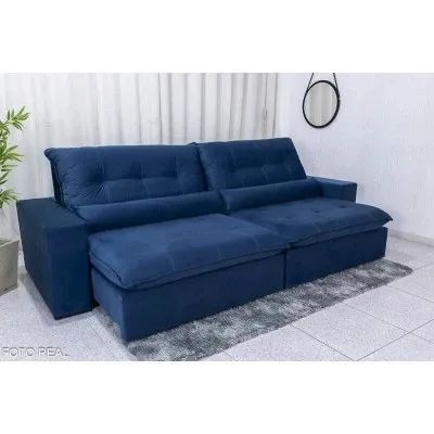 Sofá Retrátil Reclinável 2.90m Molas Bonnel Soft rf3788