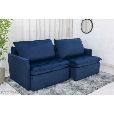 Sofá Cama Retratil Reclinavel Molas Bonnel  2.15m Veludo rf5528m