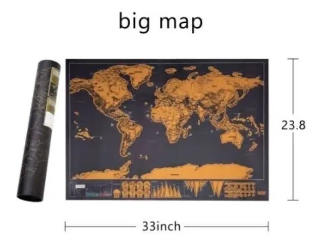 Mapa mundi de raspar, presente, 