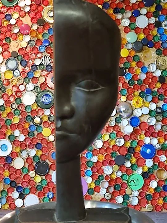 Cabeça de escultura em Ébano, MADAGASCAR - Foto 5