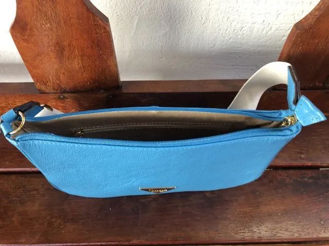 Bolsa Classe Couro Feminina Azul - Foto 5