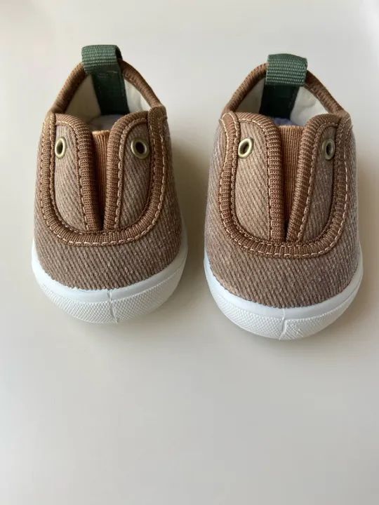 Par de Tênis Bebê - Marrom Claro Tam. 16 - Foto 3