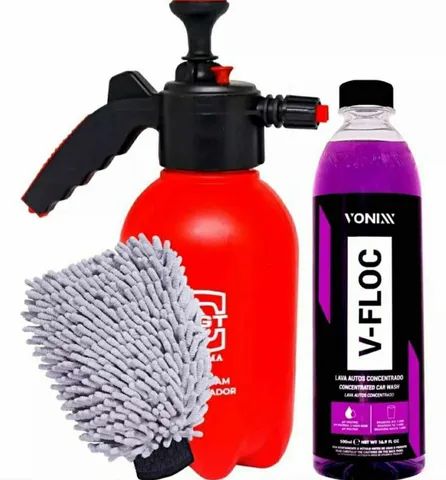 Kit Jato de Espuma - Snow Foam Pulverizador + Shampoo Vonixx + Esponja