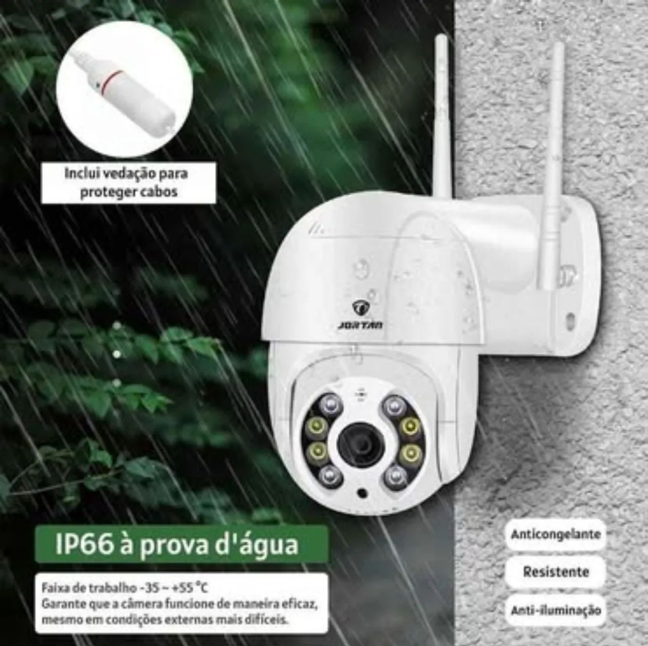 Câmera de Segurança Externa com instalação IP66 à Prova D'água