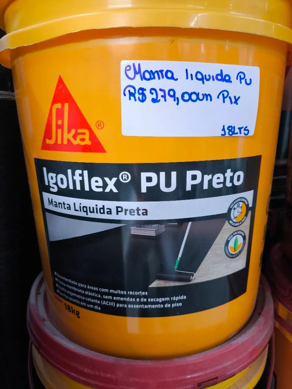 Igolflex PU Preto - Manta Líquida Preta Sika