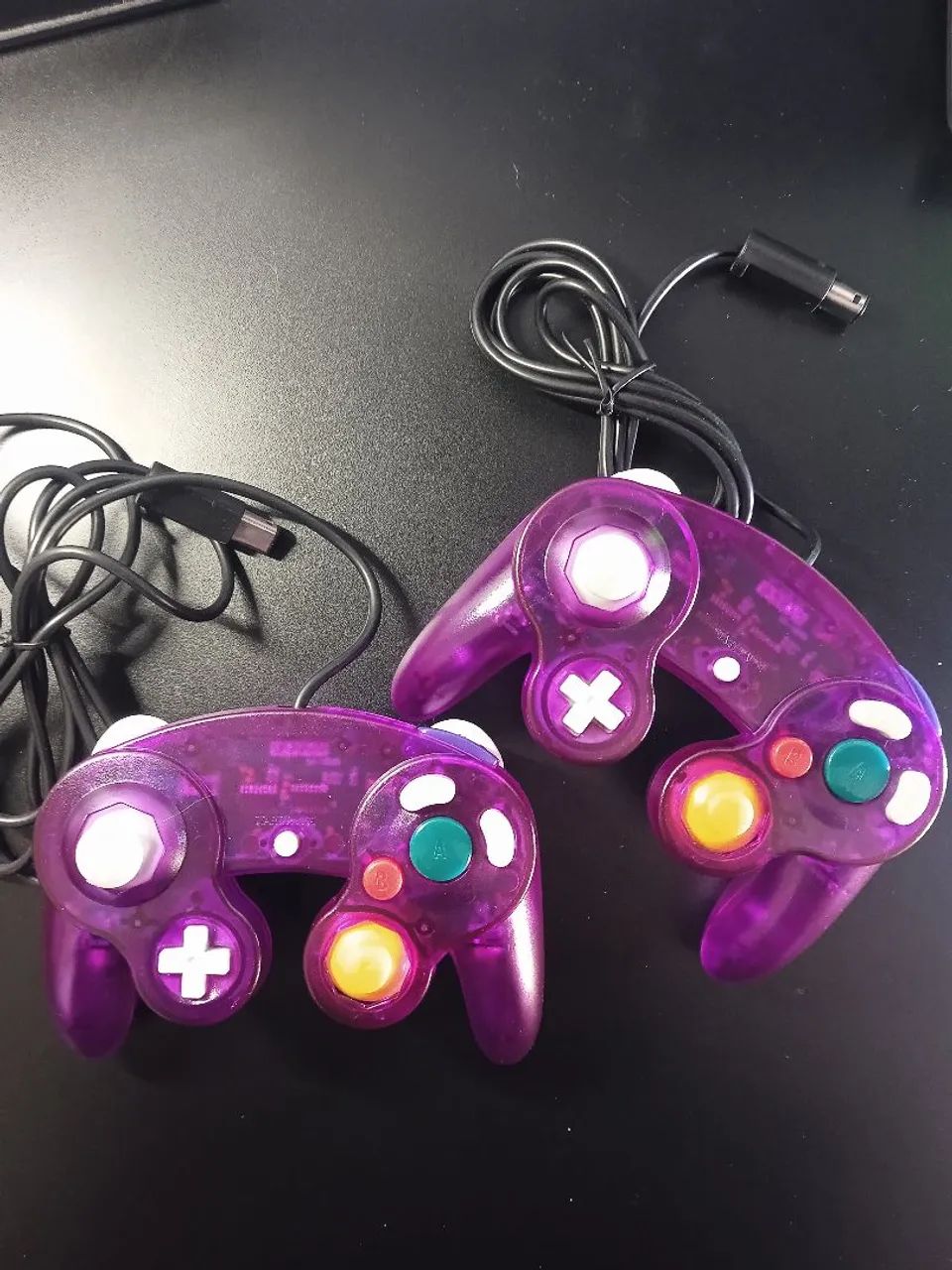 2 Controles GameCube Nintendo RoxoTransparentes