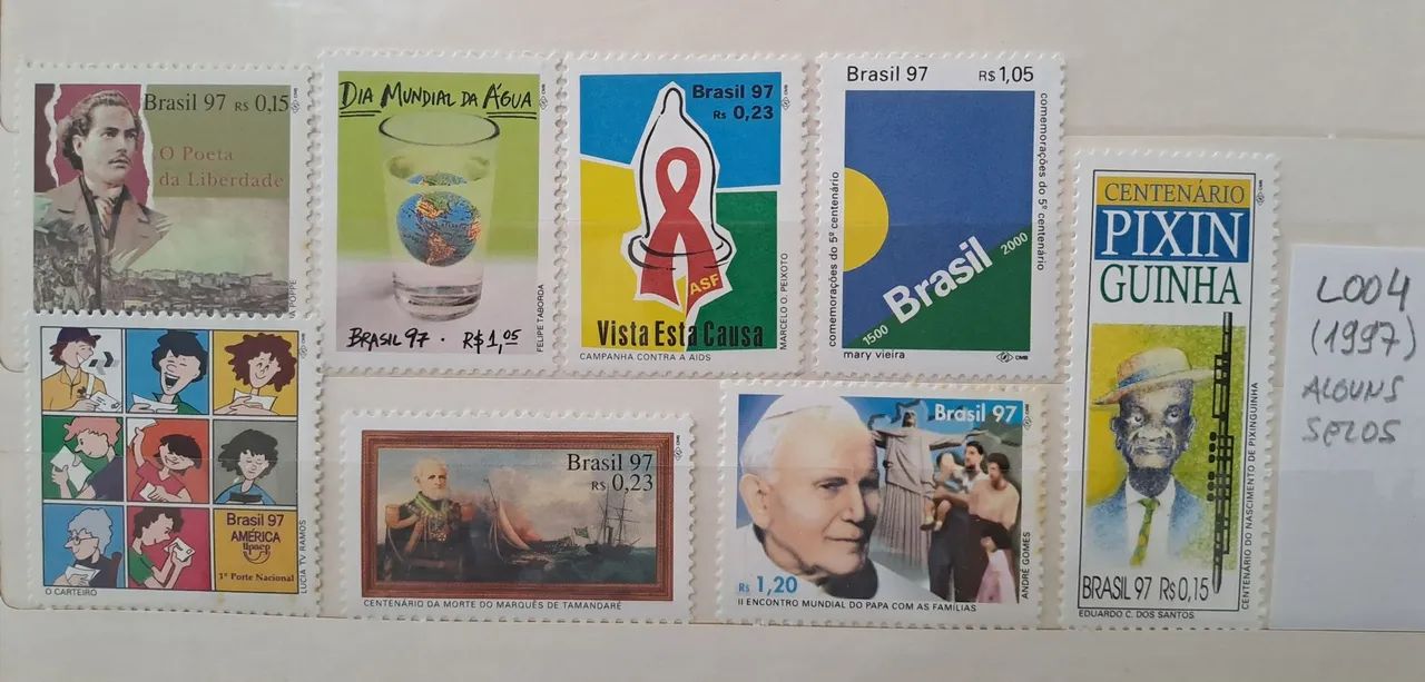 MT 8 Selos do Brasil de 1997 (Ano Raro)
