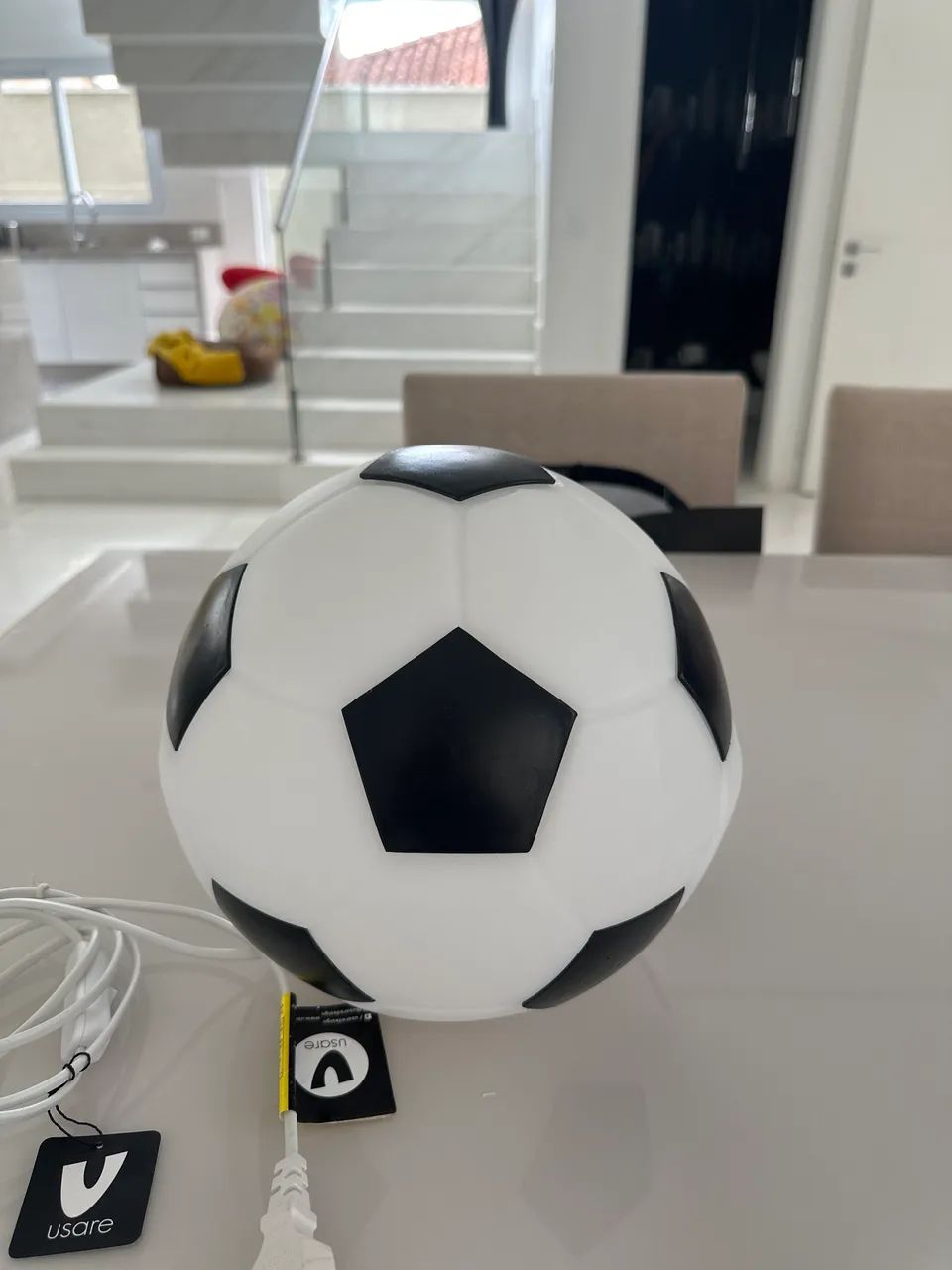 Abajur, luminária de bola de futebol 