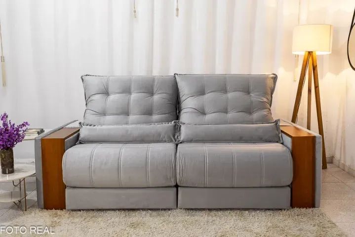 sala sofa retratil e reclinavel de 5 lugares  - Foto 4