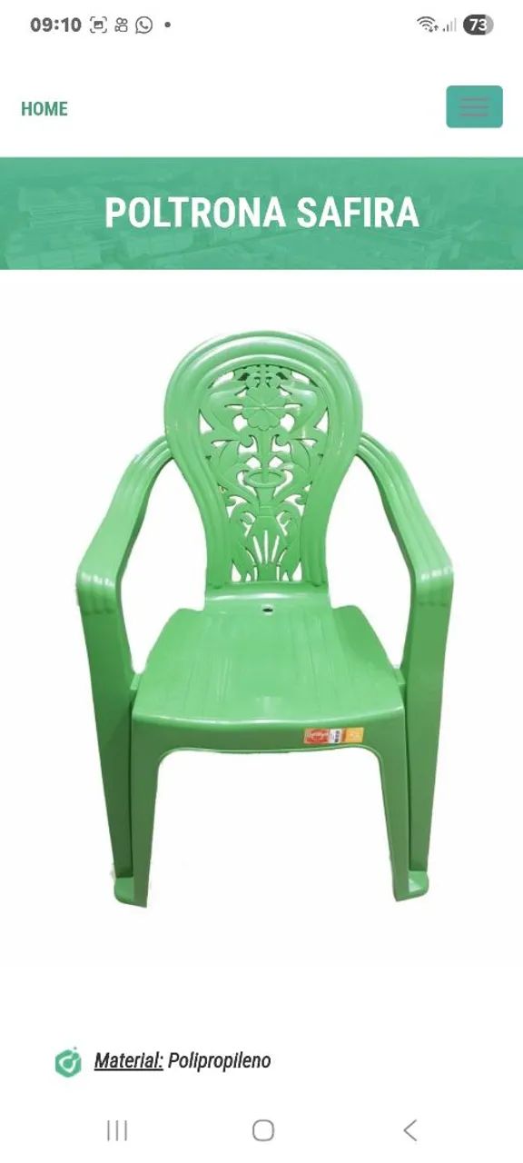 Cadeira de plastico com braço produto novo de fábrica wats *75  - Foto 2