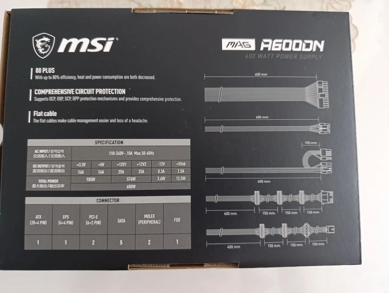 Fonte MSI 600W com selo 80 plus white - Foto 5