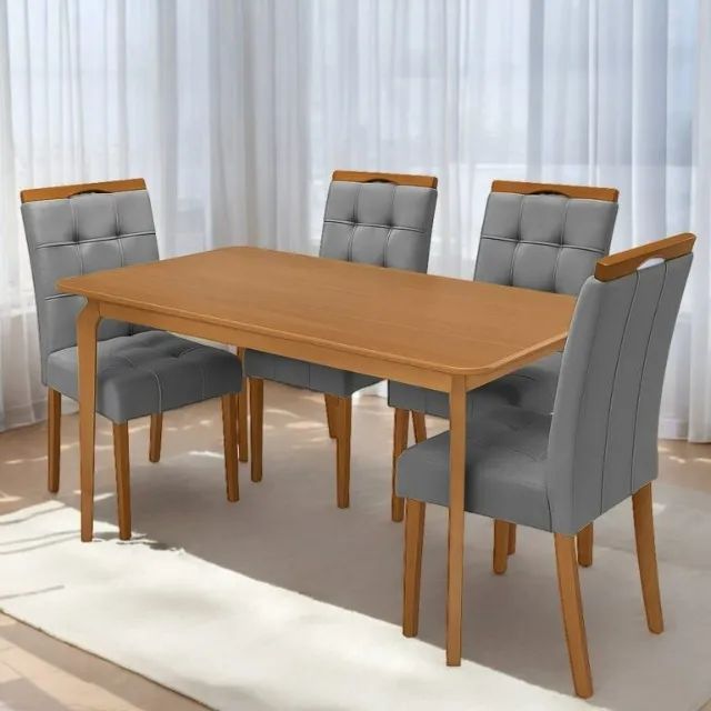 Mesa Alegra 120 Cinamomo (Sem vidro) com 4 Cadeiras Sophia - Foto 5