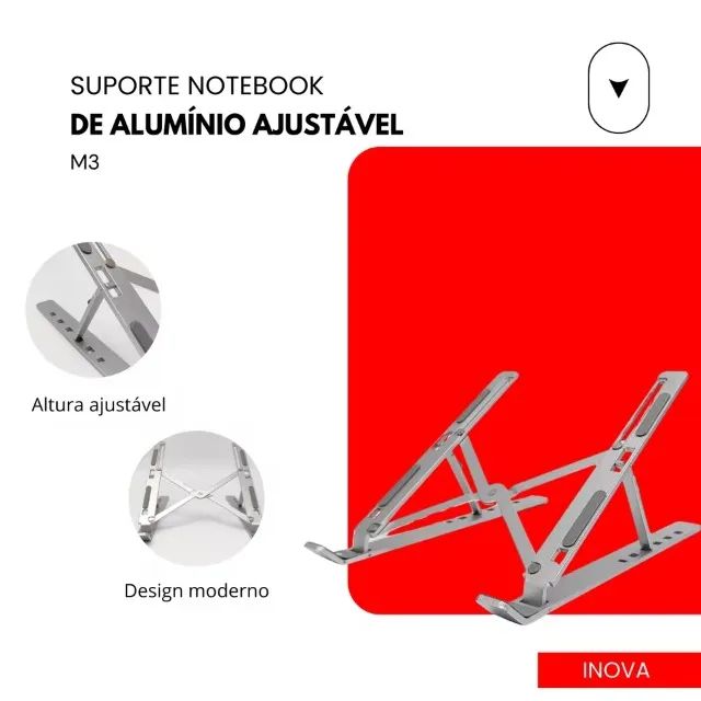 Suporte Notebook Ajustável Alumínio - Foto 3