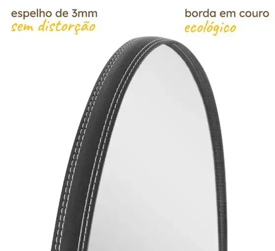 Espelho Orgânico 64x44cm em Couro 3cm - Novo/Lacrado - Foto 2