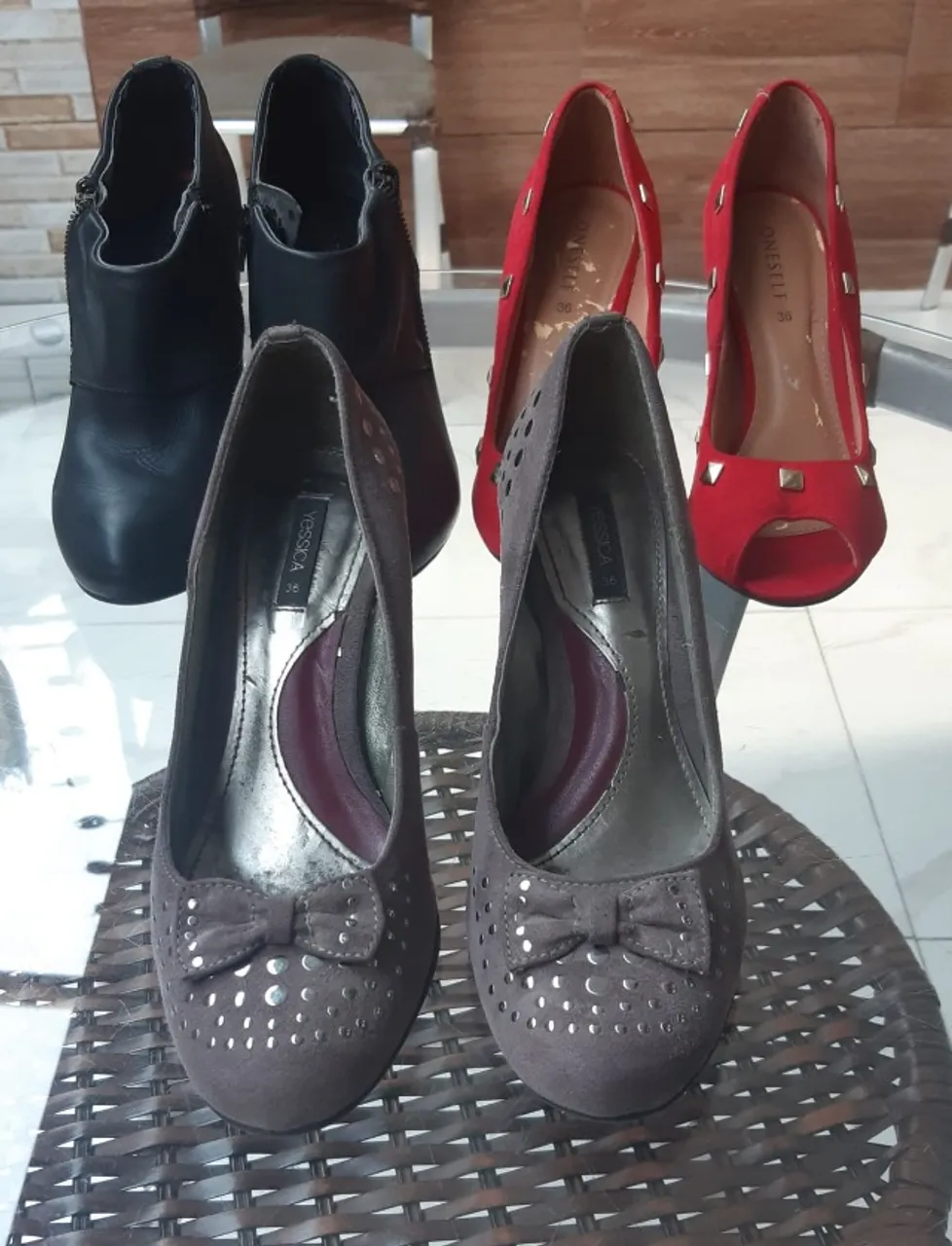 Lote de calçados, bota, scarpin, e sapato