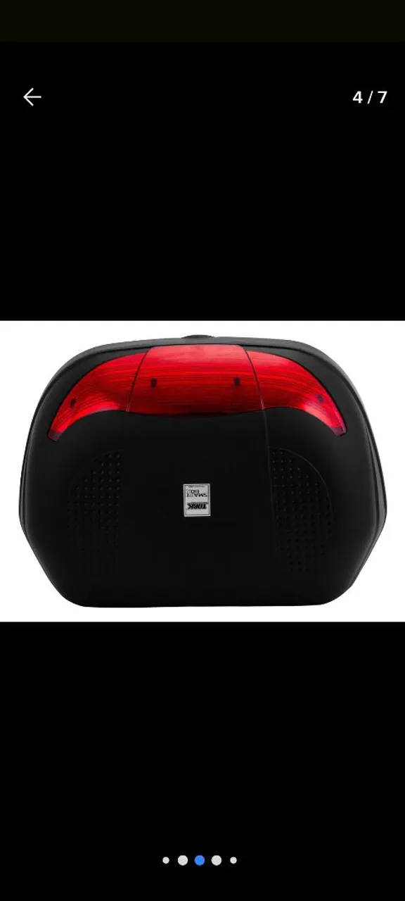 Baú/Bagageiro para Moto com Luz de Freio - Preto