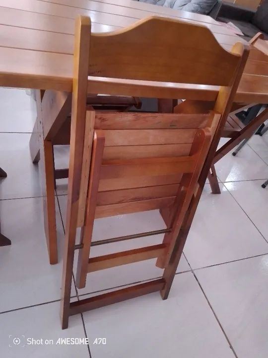 Mesa em madeira de Cedro - ENTREGA E MONTAGEM GRÁTIS - Foto 5
