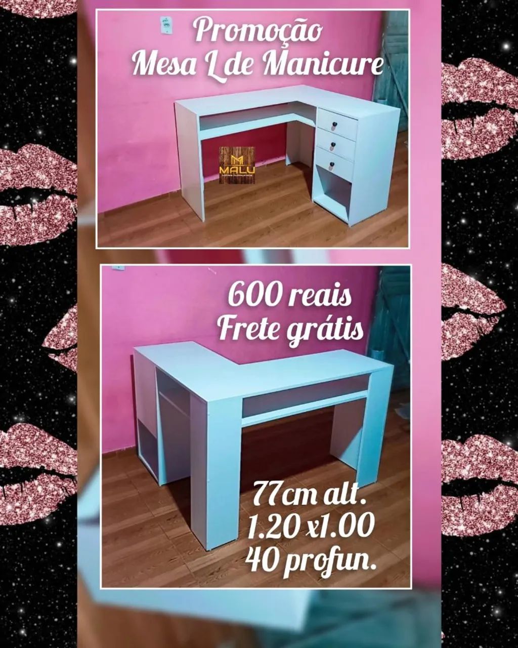 Mesa L de manicure 