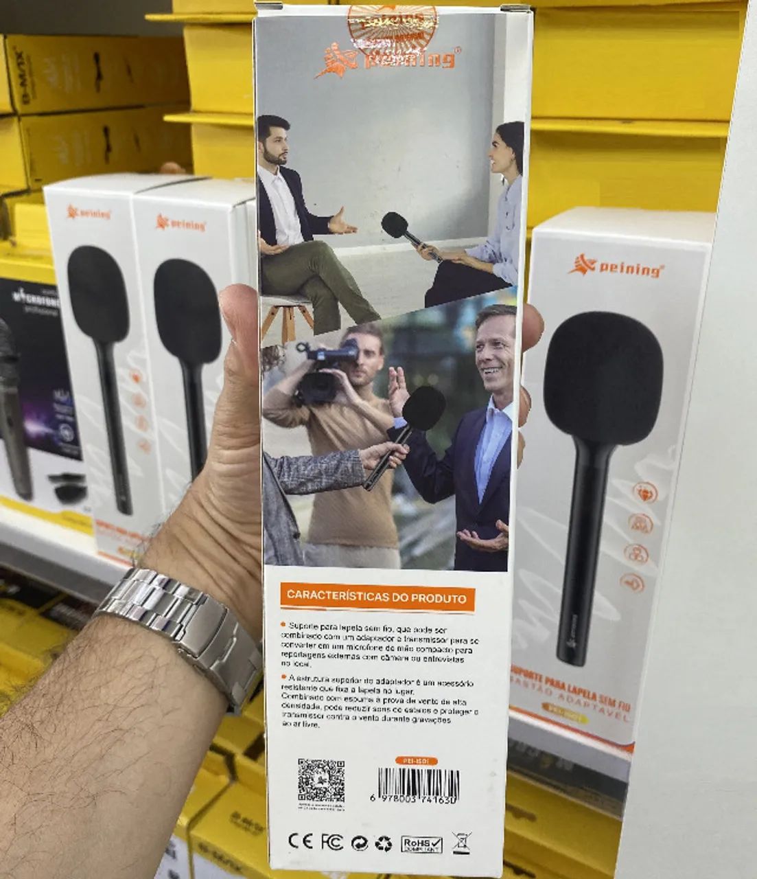 Suporte para Lapela Sem Fio Peining PEI-IS01 (Bastão Adaptável) - Foto 6