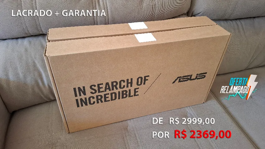Notebook ASUS Ryzen 5, 256gb SSD, 15,6' Full-HD [Lacrado+NF] Aceito Cartão