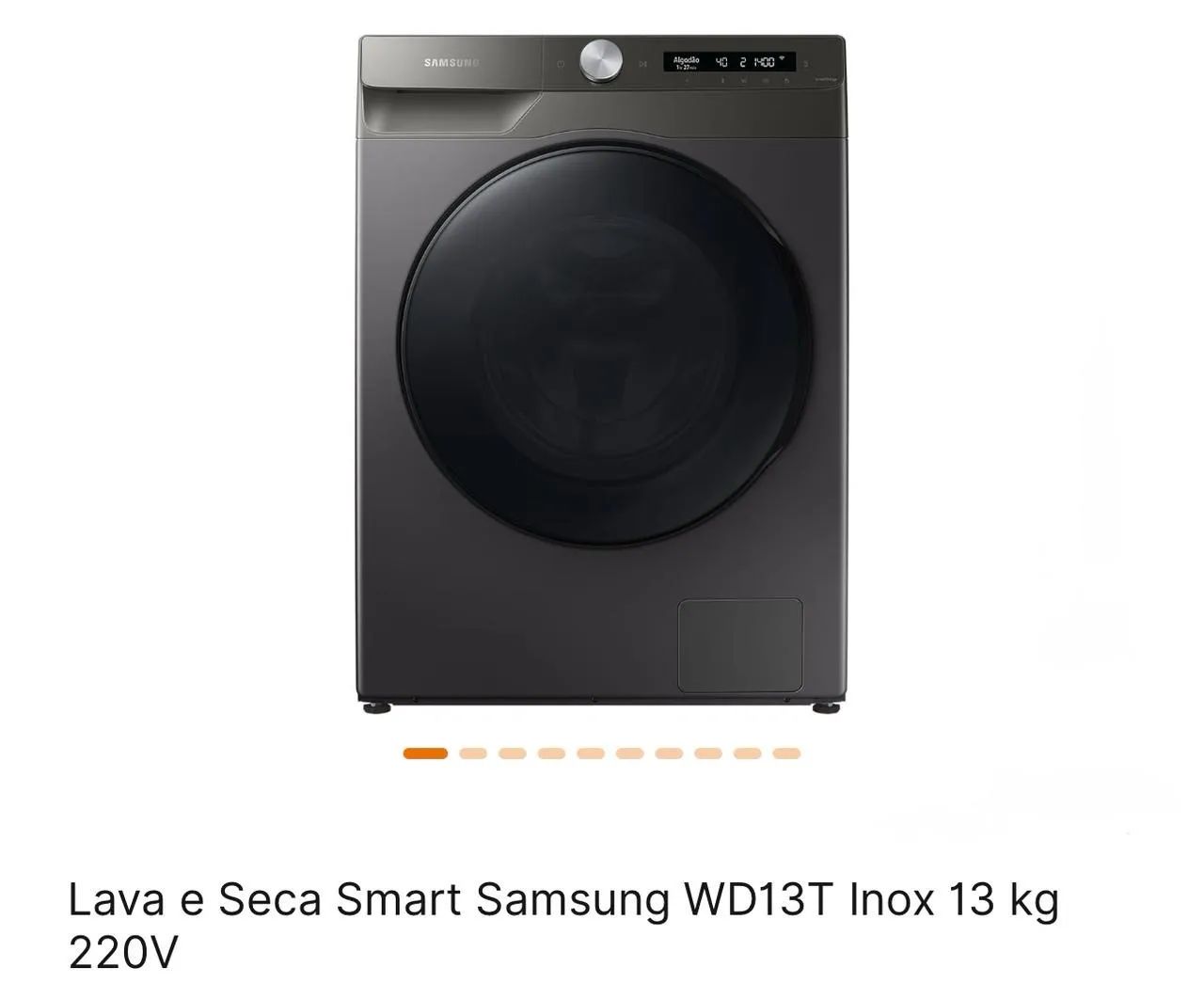 Lava e Seca Smart Nova Samsung WD13T Inox 13 kg 220V