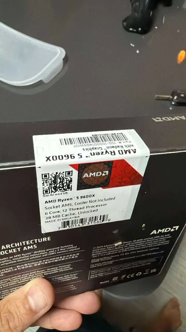 Processador Ryzen 5 9600X CPU R5 9600X em caixa original(5.4 GHz