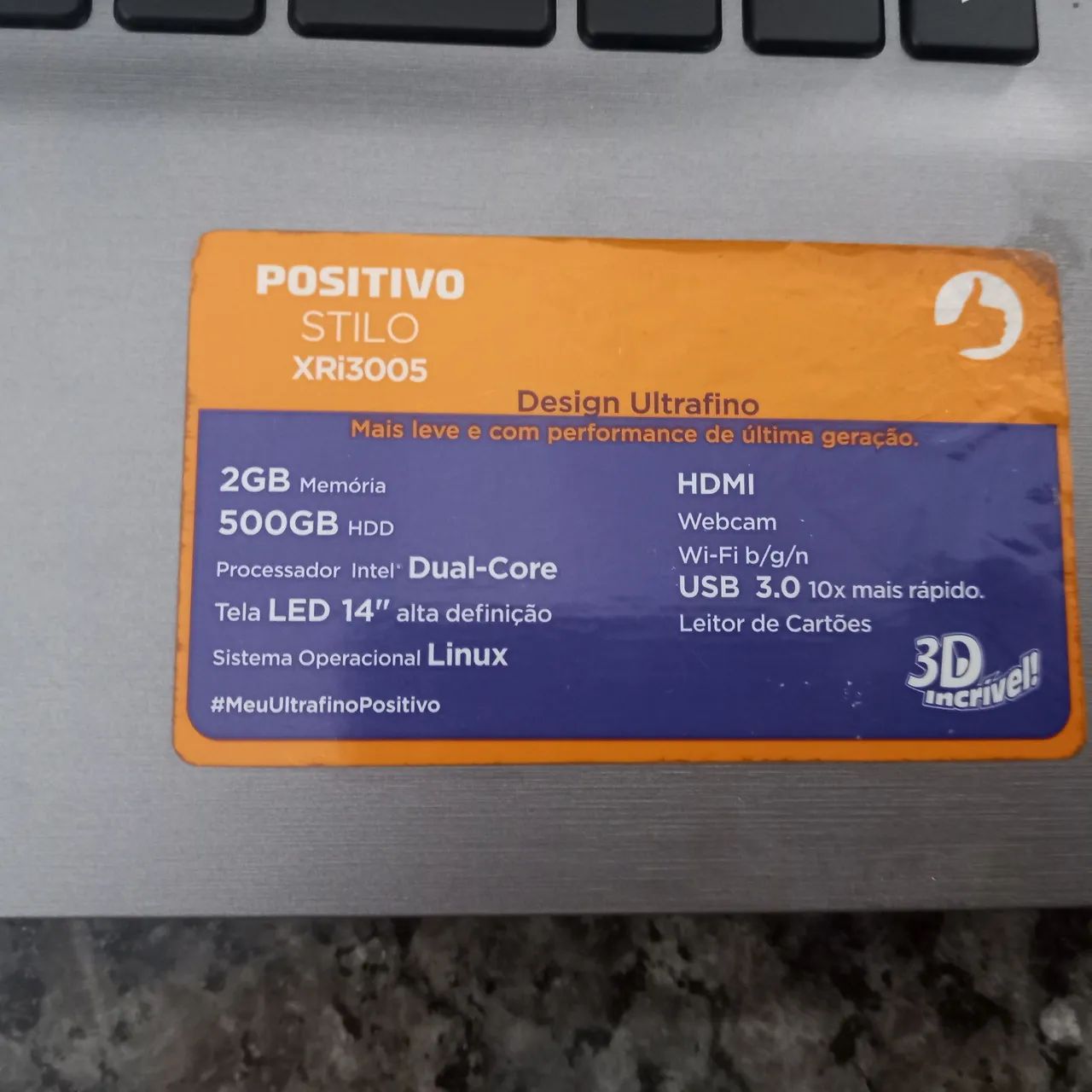 Notebook Positivo Stilo XR13005 - Design Ultrafino