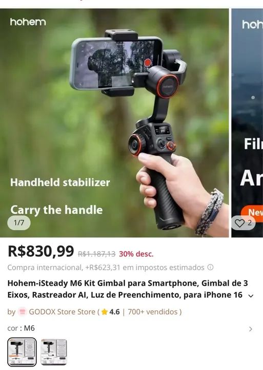 Gimbal estabilizador celular Hohem - Foto 2
